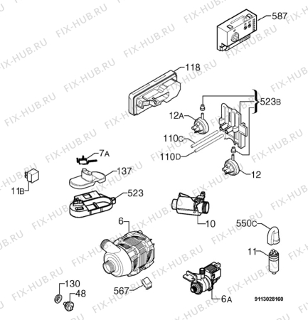 Взрыв-схема посудомоечной машины Privileg 918736_11035 - Схема узла Electrical equipment 268